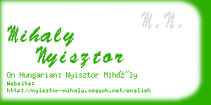 mihaly nyisztor business card